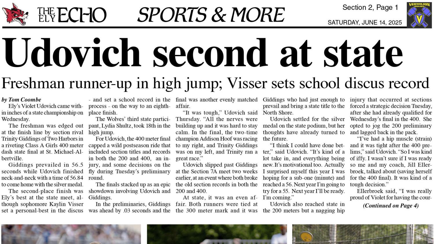 June 13 Ely Echo Local Sports Podcast Sponsored by Merhar's Ace Hardware