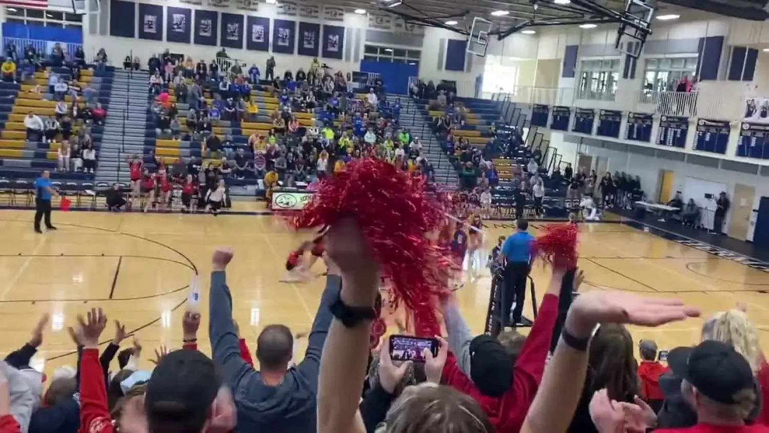 Winning match point for Ely's volleyball team to earn a third trip to state