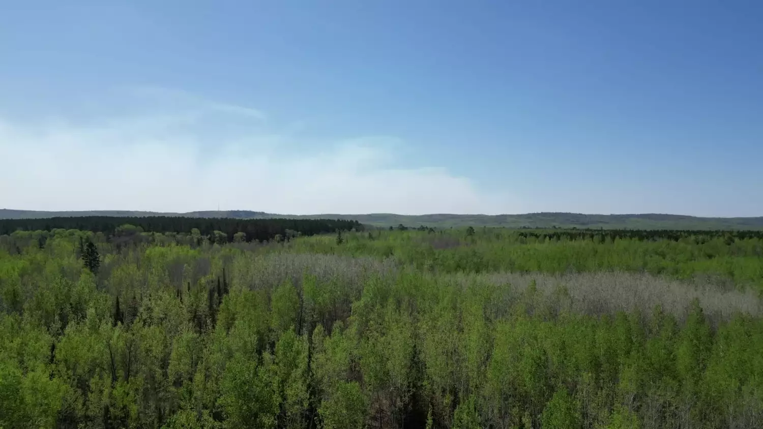 Wildfire Smoke Over Babbitt and Finn Bay