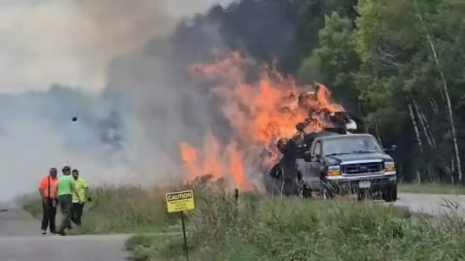 Hay Fire closed 169 west of Ely